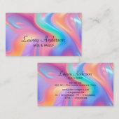 Stylish Trendy groovy neon faux holograpic Visitekaartje (Voorkant / Achterkant)