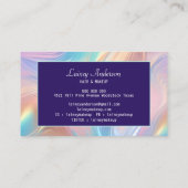 Stylish Trendy groovy pastel faux holographic Visitekaartje (Achterkant)
