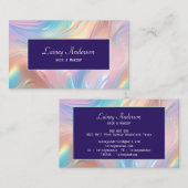 Stylish Trendy groovy pastel faux holographic Visitekaartje (Voorkant / Achterkant)