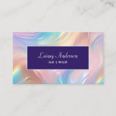 Stylish Trendy groovy pastel faux holographic Visitekaartje (Voorkant)