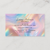 Stylish Trendy groovy pastel faux holograpic Visitekaartje (Achterkant)