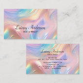 Stylish Trendy groovy pastel faux holograpic Visitekaartje (Voorkant / Achterkant)