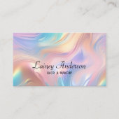 Stylish Trendy groovy pastel faux holograpic Visitekaartje (Voorkant)