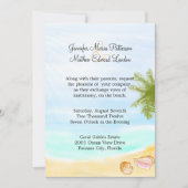 Stylish Tropical Beach Wedding Invitation Kaart (Voorkant)