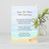 Stylish Tropical Beach Wedding Invitation Kaart (Staand voorkant)