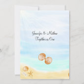 Stylish Tropical Beach Wedding Invitation Kaart (Achterkant)