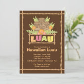 Stylish Tropical Hawaiian Luau Party Kaart (Staand voorkant)