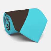 Stylish Turquoise en Brown Monogram Stropdas (Opgerold)