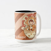Stylish Two-Tone Fox Reading Mug Tweekleurige Koffiemok (Voorkant rechts)