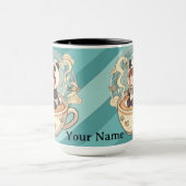 Stylish Two-Tone Panda Coffee Mug Mok (Midden)