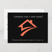 Stylish Unique Black Real Estate Agent Briefkaart (Voorkant / Achterkant)