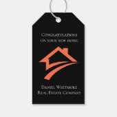 Stylish Unique Black Real Estate Agent Cadeaulabel (Achterkant)