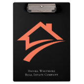 Stylish Unique Black Real Estate Agent Klembord (Voorkant)