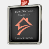 Stylish Unique Black Real Estate Agent Metalen Ornament (Links)