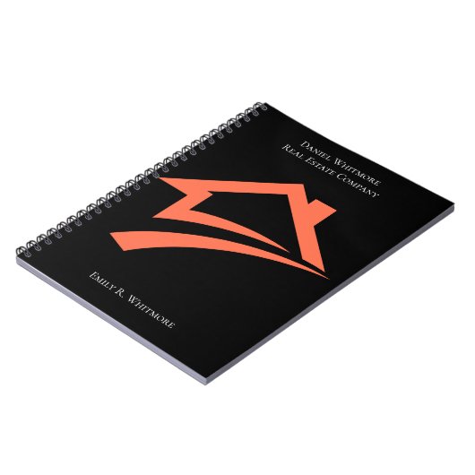 Stylish Unique Black Real Estate Agent Notitieboek (Linkerzijde)