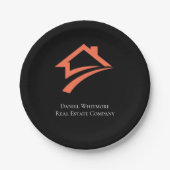 Stylish Unique Black Real Estate Agent Papieren Bordje (Voorkant)