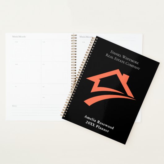 Stylish Unique Black Real Estate Agent Planner (Display)