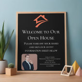 Stylish Unique Black Real Estate Agent Poster