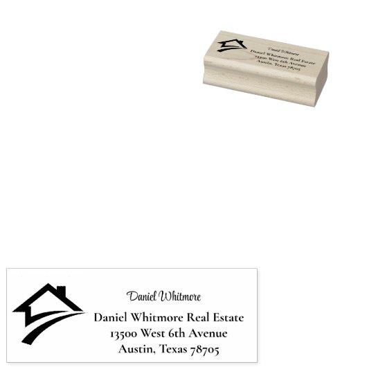 Stylish Unique Black Real Estate Agent Rubberstempel (Gestempeld)