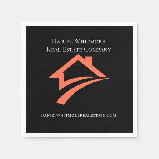 Stylish Unique Black Real Estate Agent Servet (Voorkant)