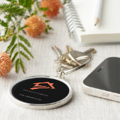 Stylish Unique Black Real Estate Agent Sleutelhanger (Zijkant)