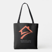 Stylish Unique Black Real Estate Agent Tote Bag (Achterkant)
