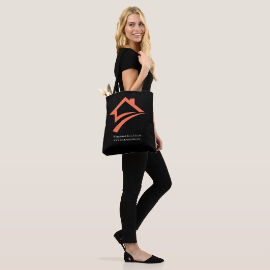 Stylish Unique Black Real Estate Agent Tote Bag (Op model)