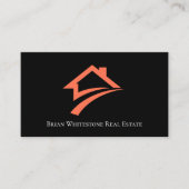 Stylish Unique Black Real Estate Agent Visitekaartje (Voorkant)