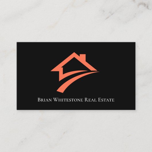 Stylish Unique Black Real Estate Agent Visitekaartje (Voorkant)