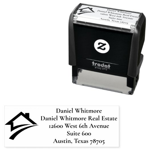 Stylish Unique Black Real Estate Agent Zelfinktende Stempel (In situ)