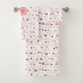 Stylish Valentine Bath Towel Love Text Lettering Bad Handdoek (Insitu)