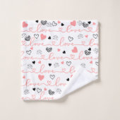 Stylish Valentine Bath Towel Love Text Lettering Bad Handdoek (Wasdoekje)