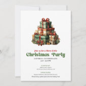 Stylish Victorian Christmas gifts party invite Kaart (Voorkant)