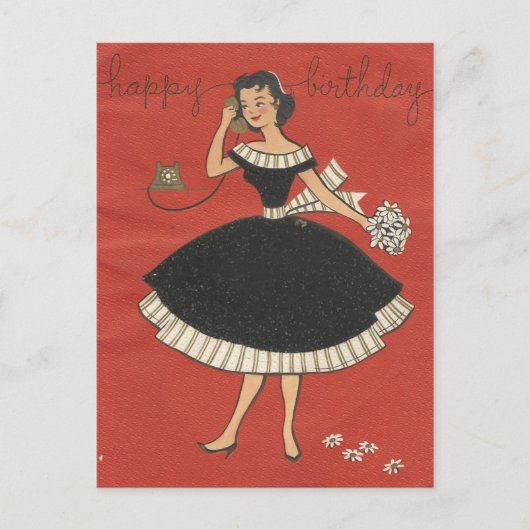 Stylish Vintage Birthday Card Briefkaart (Voorkant)