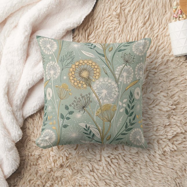 Stylish Vintage Botanical Dandelion Kussen (Deken)