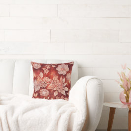 Stylish Vintage Floral Lace red and white Kussen