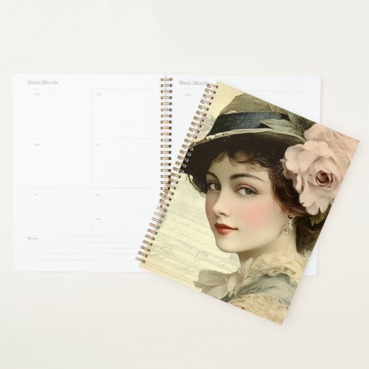 stylish vintage young lady planner (Display)