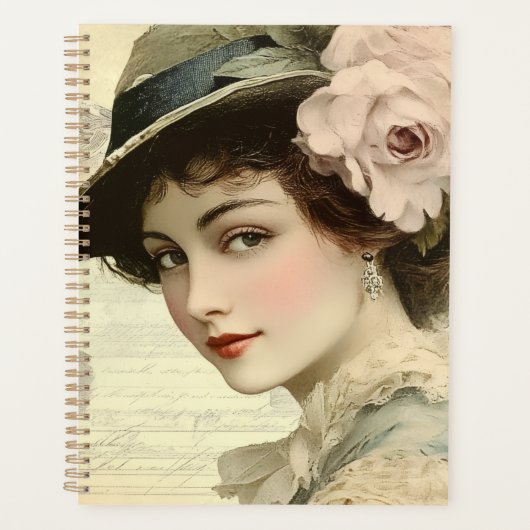 stylish vintage young lady planner (Voorkant)