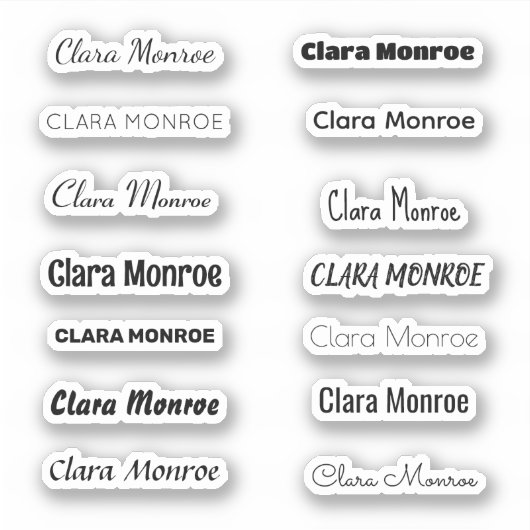Stylish Vinyl Personalized Name Sticker (Voorkant)