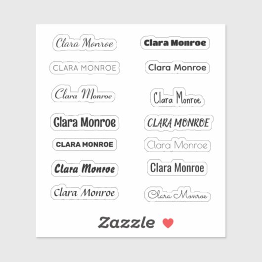Stylish Vinyl Personalized Name Sticker (Vel)