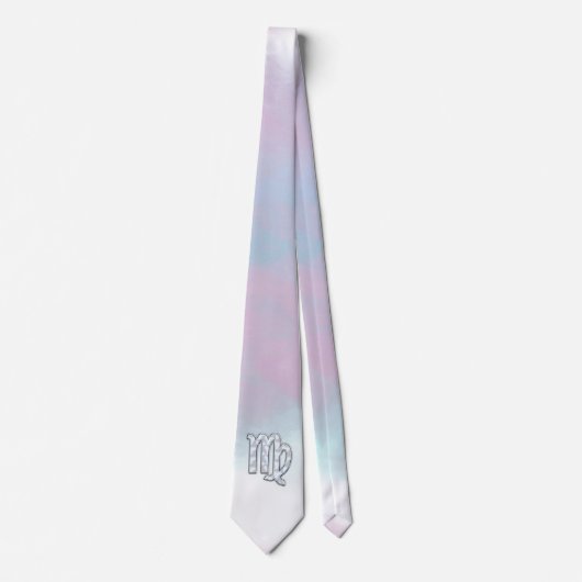 Stylish Virgo Zodiac Sign Nacre Moeder van Pearl Stropdas (Voorkant)