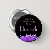 Stylish Water Lily op Black Spa Yoga Reiki Ronde Button 5,7 Cm (Voorkant /achterkant)