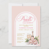 Stylish Watercolor Blush and Gold Shower Invite Kaart (Voorkant)