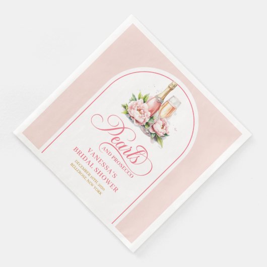 Stylish Watercolor Blush Gold Bridal Napkins Servet (Hoek)