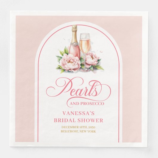 Stylish Watercolor Blush Gold Bridal Napkins Servet (Voorkant)