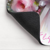 Stylish Watercolour Floral Your Custom Text Name Muismat (Hoek)