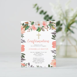 Stylish Waterverf Floral Confirmation Briefkaart