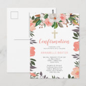 Stylish Waterverf Floral Confirmation Briefkaart (Voorkant / Achterkant)