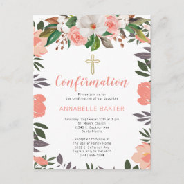 Stylish Waterverf Floral Confirmation Briefkaart