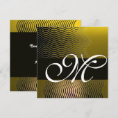 STYLISH WAVES MONOGRAM, geel topaz Kaart (Voorkant / Achterkant)